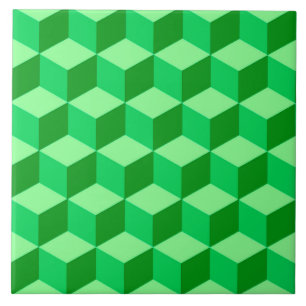 3D-boxen, Emerald en Light Green Tegeltje