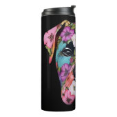 3D Boxer Bloemmotief Thermosbeker (Gedraaid links)