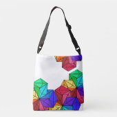 3D Bright Rainbow Cube Driehoeken op Wit Crossbody Tas (Achterkant)