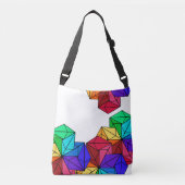 3D Bright Rainbow Cube Driehoeken op Wit Crossbody Tas (Voorkant)
