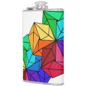 3D Bright Rainbow Cube Driehoeken op Wit Heupfles (Links)