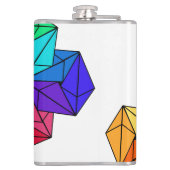 3D Bright Rainbow Cube Driehoeken op Wit Heupfles (Achterkant)