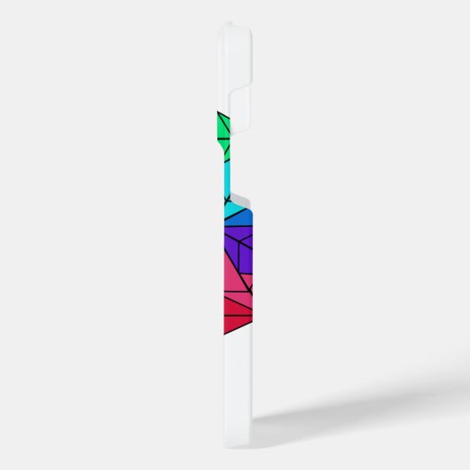 3D Bright Rainbow Cube Driehoeken op Wit iPhone Hoesje (Linkerkant)