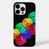 3D Bright Rainbow Cube Driehoeken op zwart iPhone Hoesje (Achterkant)