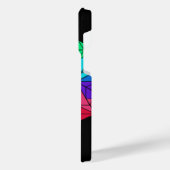 3D Bright Rainbow Cube Driehoeken op zwart iPhone Hoesje (Linkerkant)