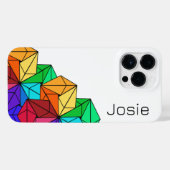 3D Bright Rainbow Cubes Driehoek op Wit Naam toevo iPhone Hoesje (Achterkant horizontaal)