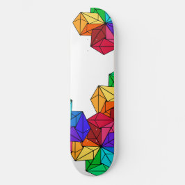 3D Bright Rainbow Random Cube Driehoeken op Wit Persoonlijk Skateboard