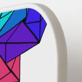 3D Bright Rainbow Random Cube Driehoeken op Wit Pickleball Paddle (Links Detail)