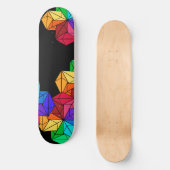 3D Bright Rainbow Random Cube Driehoeken op Zwart Persoonlijk Skateboard (Voorkant)