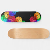 3D Bright Rainbow Random Cube Driehoeken op Zwart Persoonlijk Skateboard (Horizontaal)