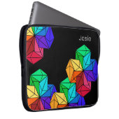 3D Bright Rainbow Random Cubes op Black Naam toevo Laptop Sleeve (Voorkant Rechts)