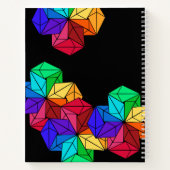 3D Bright Rainbow Random Cubes op Black Naam toevo Notitieboek (Achterkant)