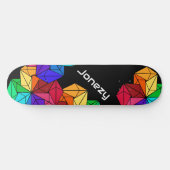 3D Bright Rainbow Random Cubes op Black Naam toevo Persoonlijk Skateboard (Horizontaal)