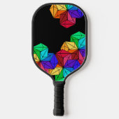 3D Bright Rainbow Random Cubes op Black Naam toevo Pickleball Paddle (Achterkant)