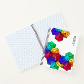 3D Bright Rainbow Random Cubes op Wit Naam toevoeg Notitieboek (Binnen)