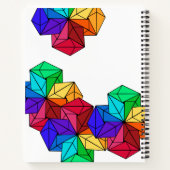3D Bright Rainbow Random Cubes op Wit Naam toevoeg Notitieboek (Achterkant)
