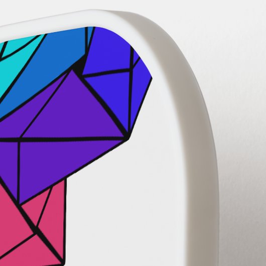 3D Bright Rainbow Random Cubes op Wit Naam toevoeg Pickleball Paddle (Links Detail)