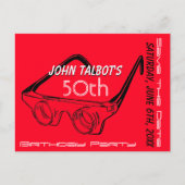 3D-bril 50e verjaardag Bewaar de datum Aankondigingskaart (Voorkant)