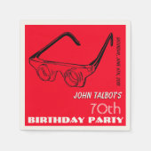 3D-bril 70e jaardag papier servet (Voorkant)