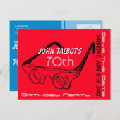 3D-bril 70e verjaardag Bewaar de datum Aankondigingskaart (Voorkant / Achterkant)