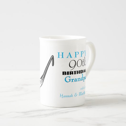 3D-bril 90th Birthday gepersonaliseerd Mug Porselein Kop (Voorkant rechts)