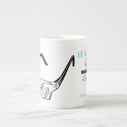 3D-bril 90th Birthday gepersonaliseerd Mug Porselein Kop (Voorkant)