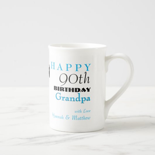 3D-bril 90th Birthday gepersonaliseerd Mug Porselein Kop (Rechts)