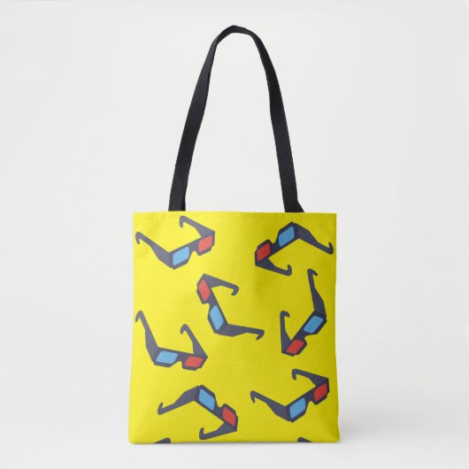 3D Bril Patroon Tote Bag (Voorkant)