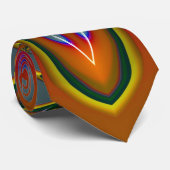 3D Bruin, Blauw en Geel origineel ontwerp-stropdas Stropdas (Opgerold)