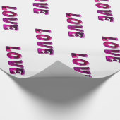 3D Bubble Letter "Love" Gift Wrapping Paper Cadeaupapier (Hoek)