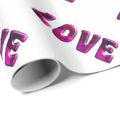 3D Bubble Letter "Love" Gift Wrapping Paper Cadeaupapier (Rol Hoek)