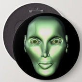3D Buitenaardse buitenaardse buitenaardse buitenaa Ronde Button 6,0 Cm (Voorkant /achterkant)