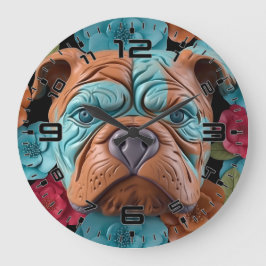 3D Bulldog Grote Klok