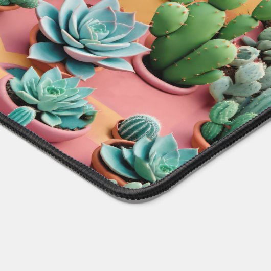 3D Cactus en Sappige Planten Bureaumat (Hoek)