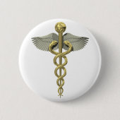 3D Caduceus Button voor medische beroepen (Voorkant)