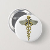 3D Caduceus Button voor medische beroepen (Voorkant /achterkant)