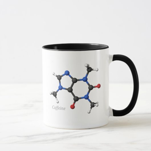 3D Caffeine Molecule Mok (Rechts)
