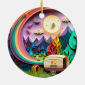 3D Camping Kerstmis Keramisch Ornament (Achterkant)
