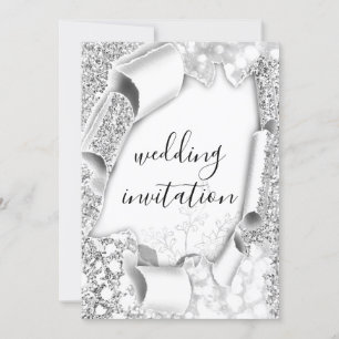 3D Cart Effect White Lijst Florals Silver Kaart