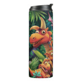 3D Cartoon Dinosaurussen Sublimatie Tumbler Thermosbeker (Gedraaid links)