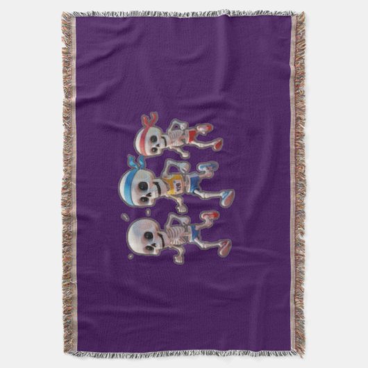 “3D Cartoon Skeleton Race • Funny Running Skeleton Deken (Voorkant Verticaal)