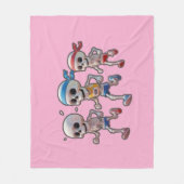 “3D Cartoon Skeleton Race • Funny Running Skeleton Fleece Deken (Voorkant)