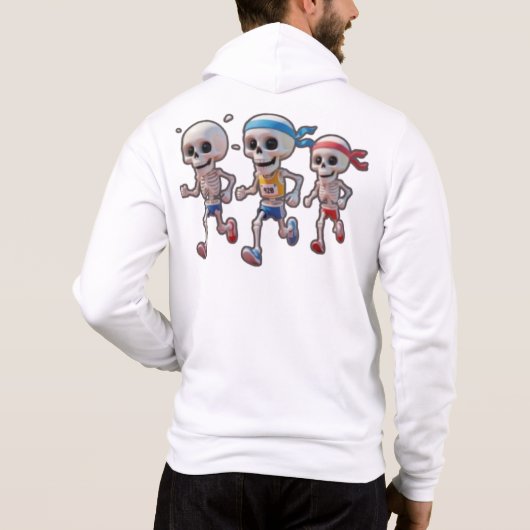 “3D Cartoon Skeleton Race • Funny Running Skeleton Hoodie (Achterkant)