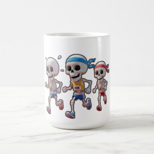 “3D Cartoon Skeleton Race • Funny Running Skeleton Koffiemok (Center)