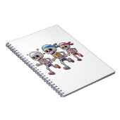 “3D Cartoon Skeleton Race • Funny Running Skeleton Notitieboek (Rechterzijde)