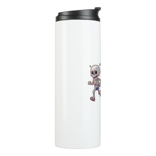 “3D Cartoon Skeleton Race • Funny Running Skeleton Thermosbeker (Gedraaid links)
