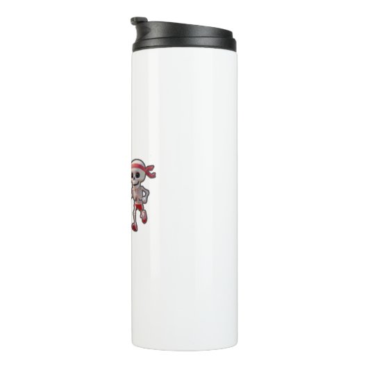 “3D Cartoon Skeleton Race • Funny Running Skeleton Thermosbeker (Geroteerd rechts)