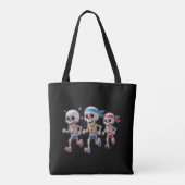 “3D Cartoon Skeleton Race • Funny Running Skeleton Tote Bag (Achterkant)