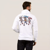 “3D-cartoon-skeletrace • Grappig rennend skelet Hoodie (Achterkant volledig)