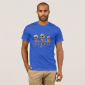“3D-cartoon-skeletrace • Grappig rennend skelet T-shirt (Voorkant volledig)